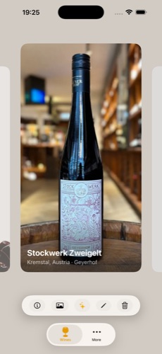 Wine card carousel showing Stockwerk Zweigelt